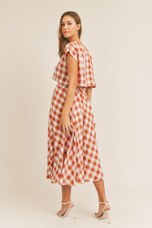 Gingham Midi Skirt