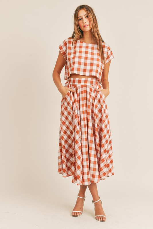 Gingham Midi Skirt