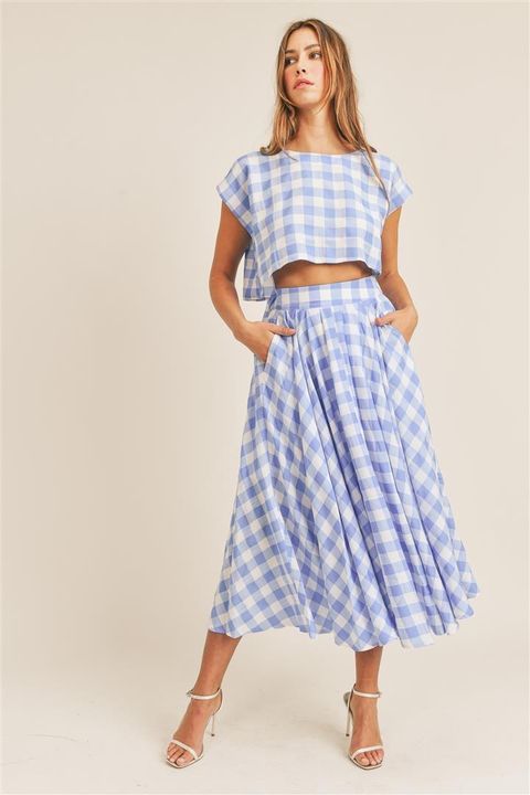Gingham Midi Skirt