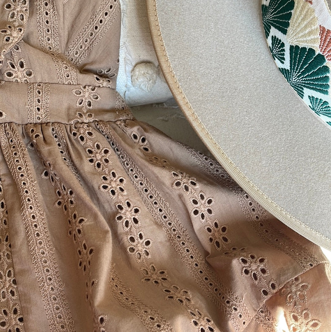 Macie Eyelet Ruffled Romper