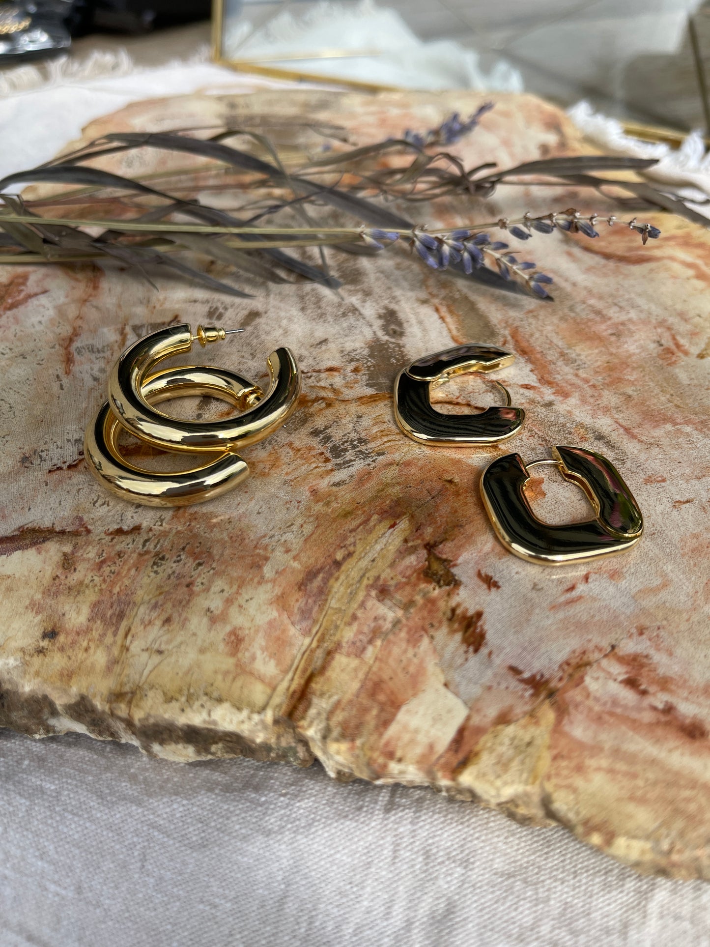 Chunky Gold Tube Hoops