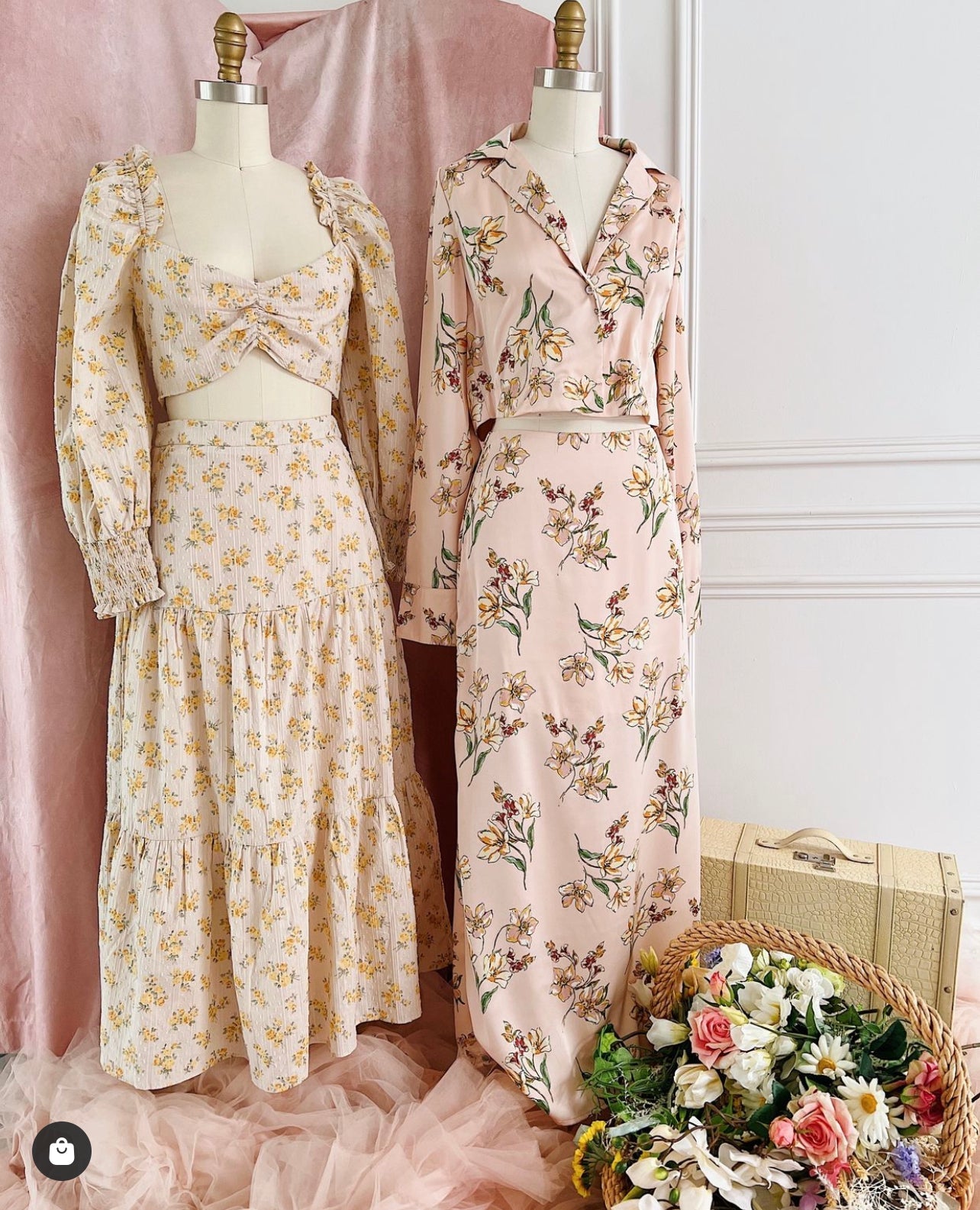 Diana Satin Floral Skirt