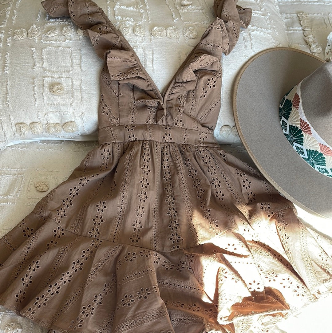 Macie Eyelet Ruffled Romper